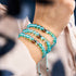 Blue Nebula | Silver | Galaxy Glass Macrame Bead Bracelet